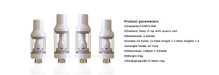 1ml Quartz Core Ceramic XL Cartridge (Box of 100)
